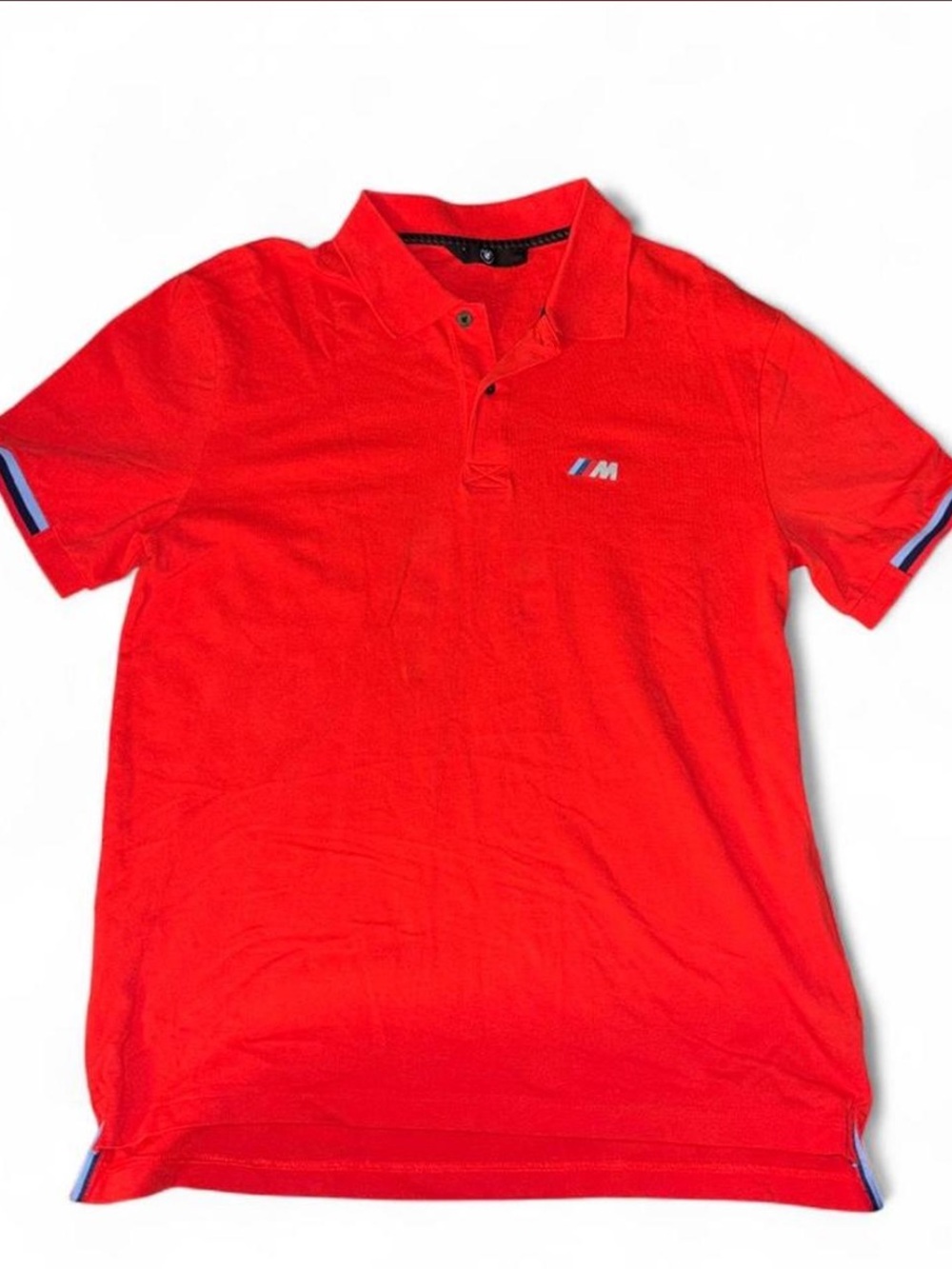 BMW Red Men's Polo with M Tricolor Trim